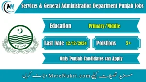 Services and General Administration Department Punjab Jobs