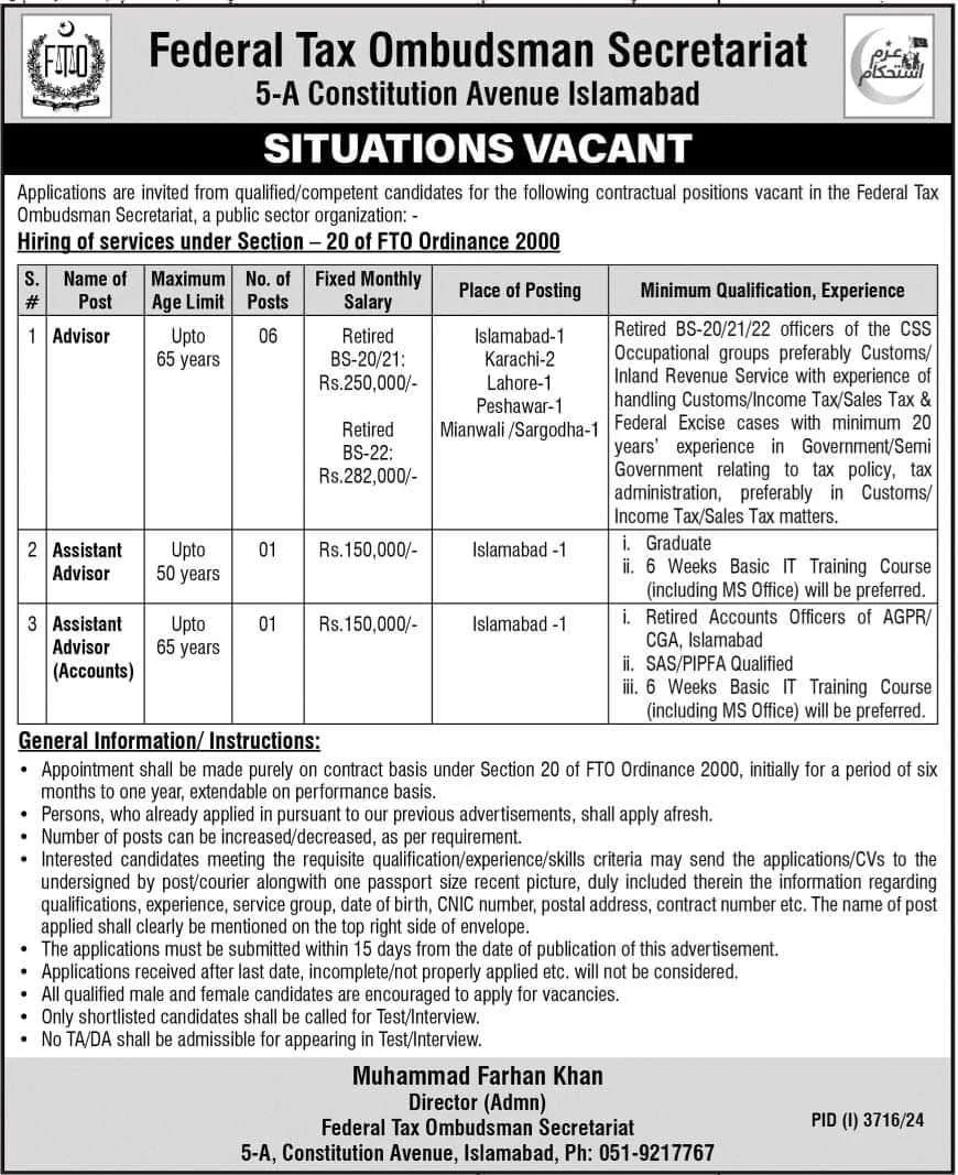 Federal Tax Ombudsman FTO Jobs