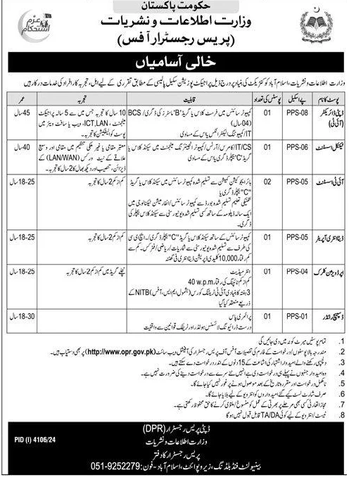 Office of the Press Registrar Jobs