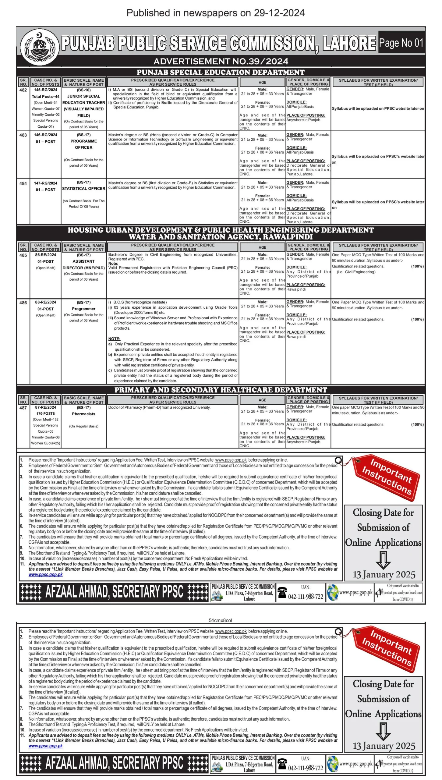 Primary and Secondary Healthcare Department Jobs