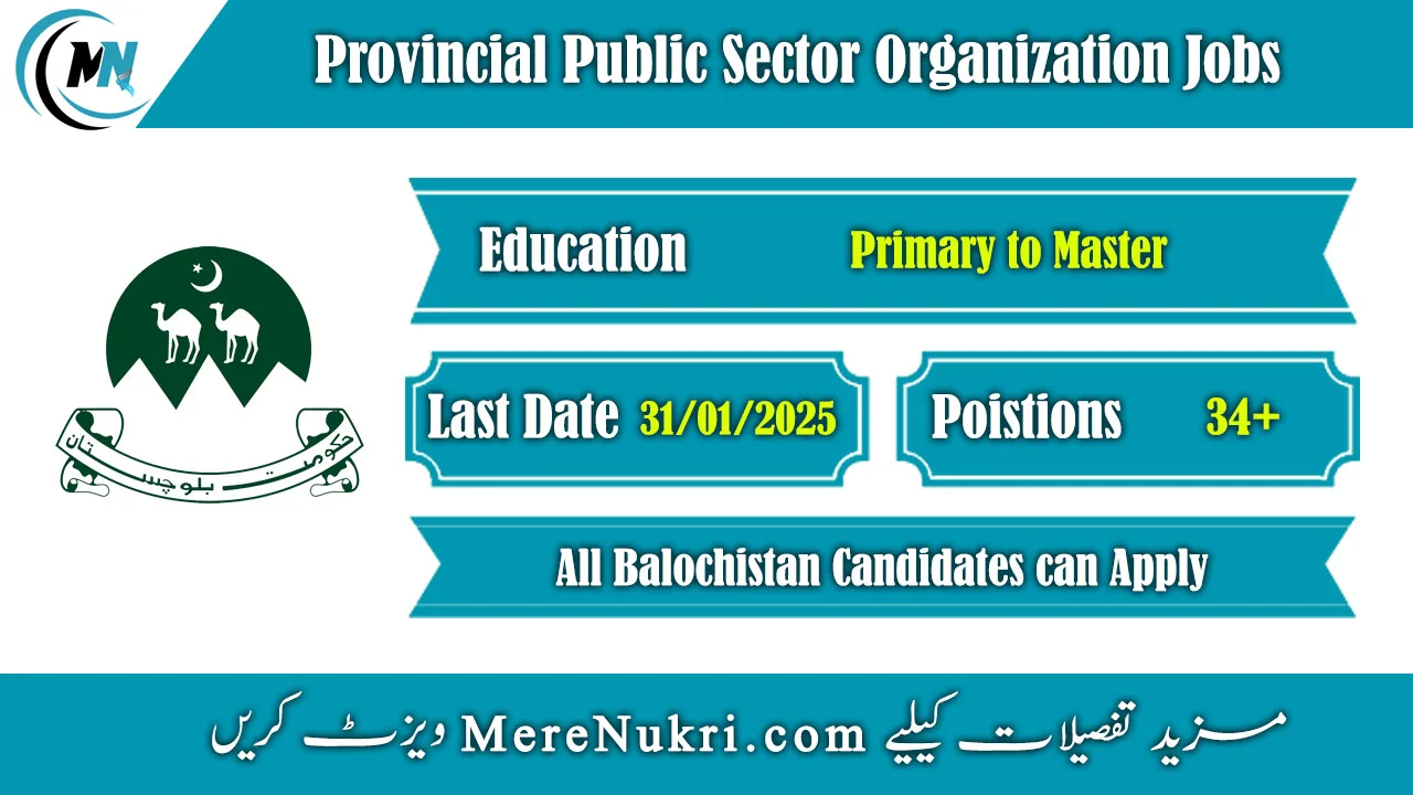 Provincial Public Sector Organization Jobs