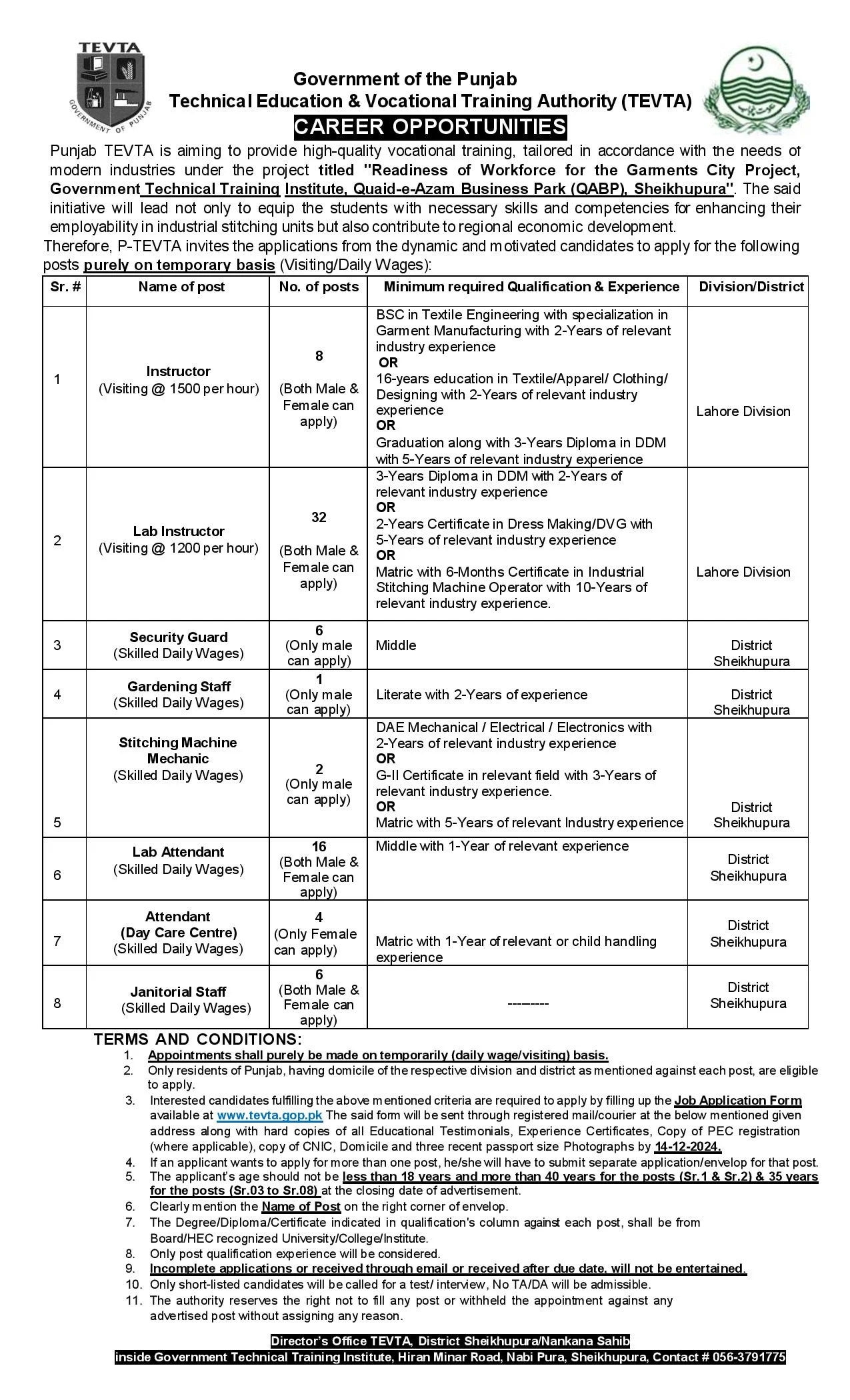 TEVTA Jobs 2025