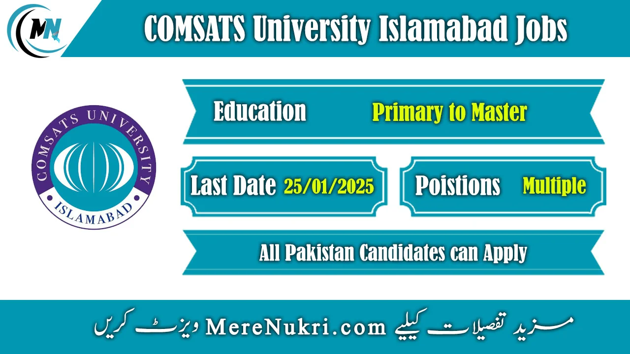 COMSATS University Islamabad Jobs