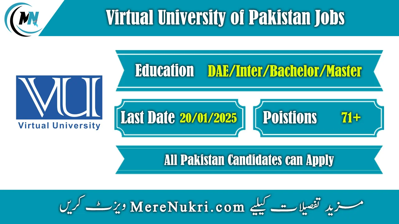 Virtual University of Pakistan Jobs