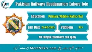 Pakistan Railways Headquarters Lahore Jobs