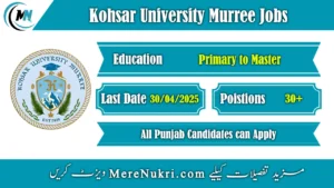 Kohsar University Murree Jobs