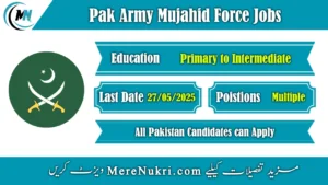 Pak Army Mujahid Force Jobs 2025
