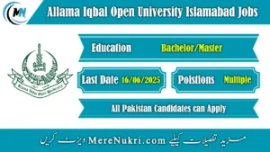 Allama Iqbal Open University Islamabad Jobs