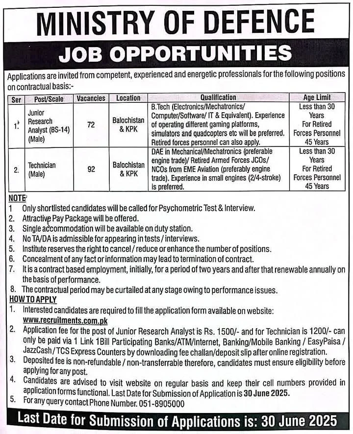 MOD Jobs Advertisement