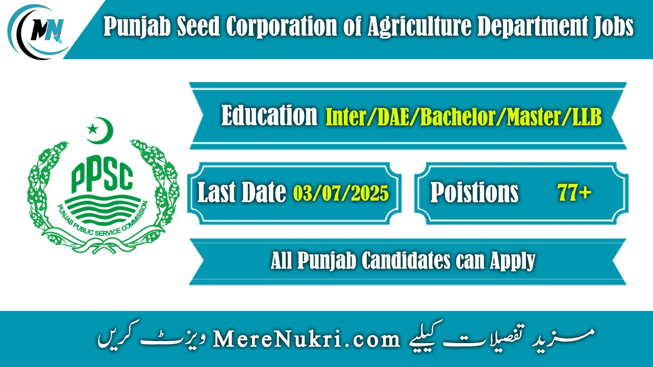 Punjab Seed Corporation of Agriculture Department Jobs