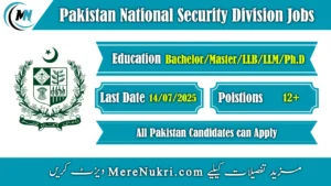Pakistan National Security Division Jobs