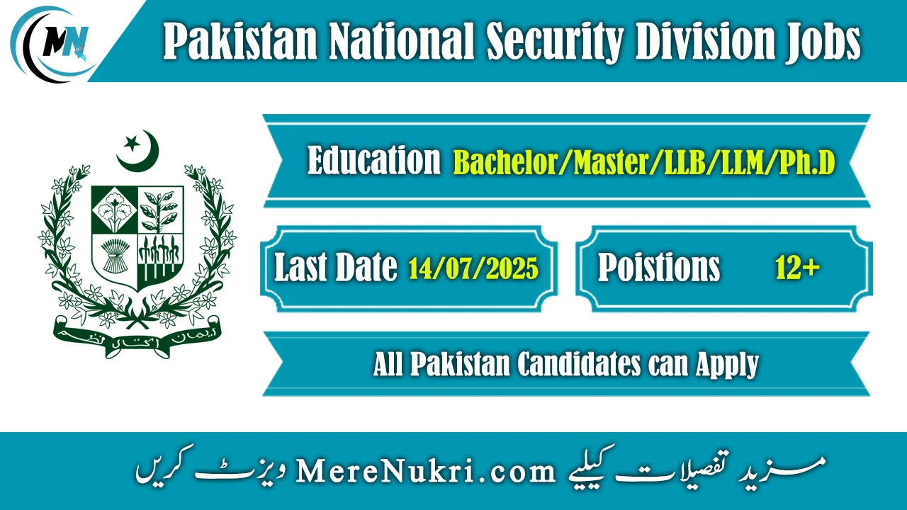 Pakistan National Security Division Jobs