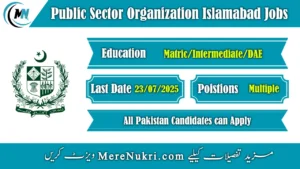 Public Sector Organization Islamabad Jobs