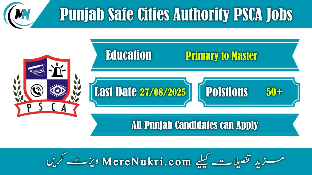 Punjab Safe Cities Authority PSCA Jobs