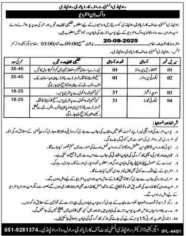 Rawalpindi Institute of Cardiology Jobs