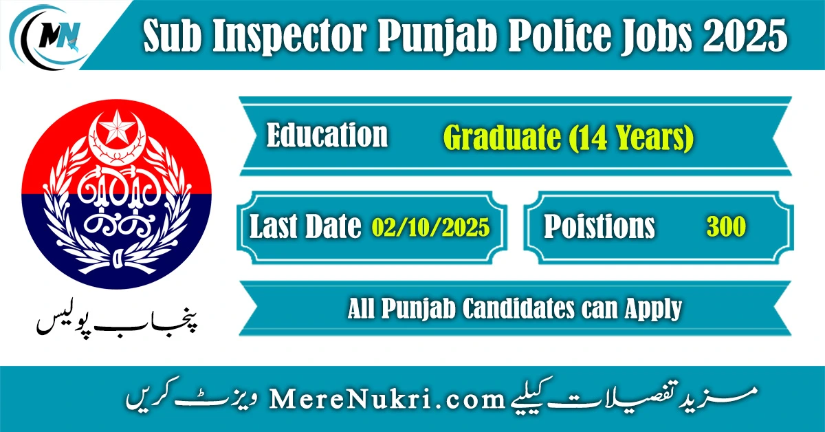 Sub Inspector Punjab Police Jobs 2025